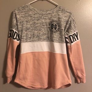Pink + Grey color-block sweater